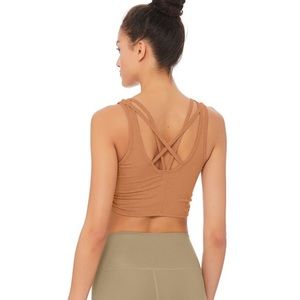 alo yoga delicate bra / crop tank XS henna